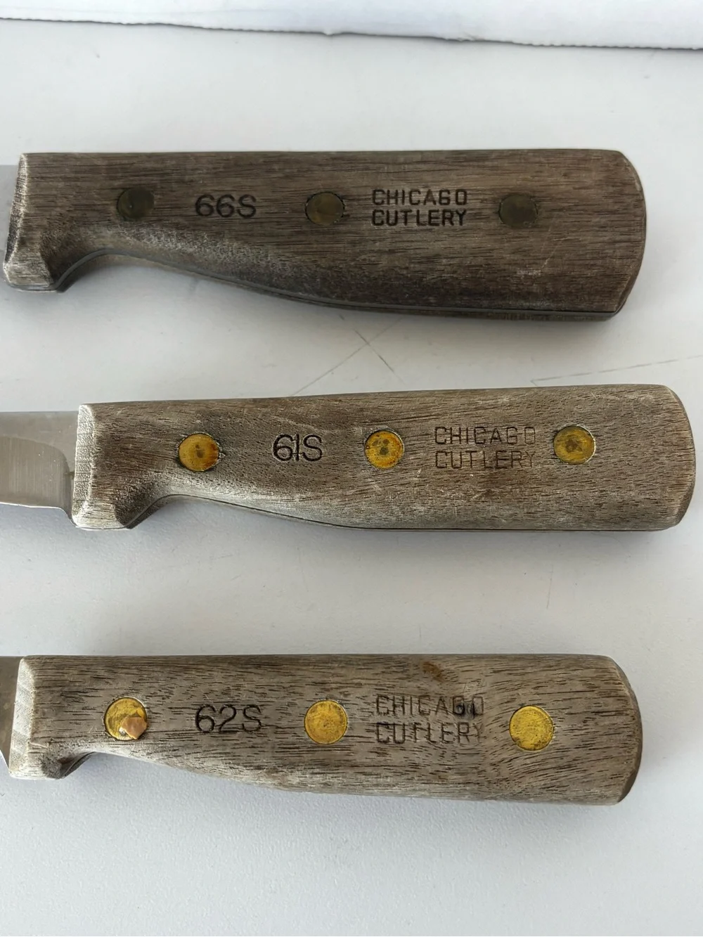 3 Vintage Chicago Cutlery 61S,  62S, 66S Knives Knife set